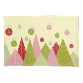 Funda De Cojín Navidades de ornamentos y árboles