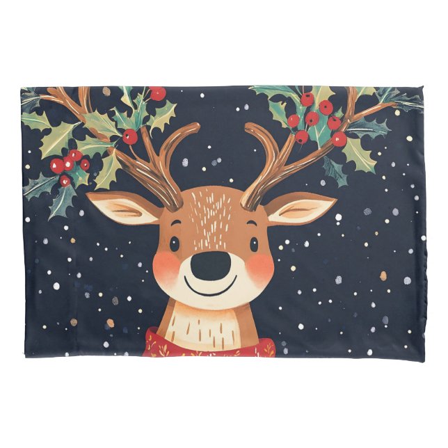 Funda De Cojín Navidades de renos Starry Noche de Twinkle (Anverso)