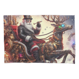 Funda De Cojín Navidades de steampunk de Santa/Reindeer/invierno