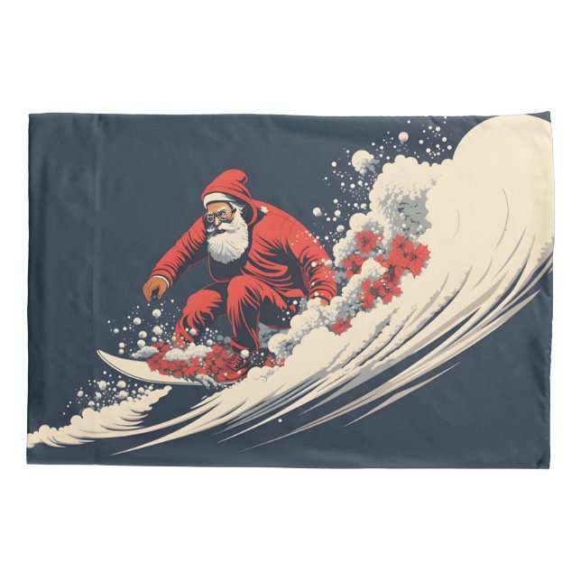 Funda De Cojín Navidades de Surfing Santa Summer (Reverso)
