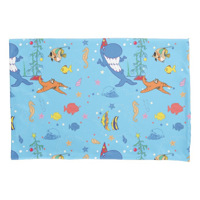 Funda De Cojín Navidades felices tiburón (Anverso)