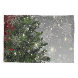 Funda De Cojín Navidades Fiesta Green Tree Red Silver Snowflakes