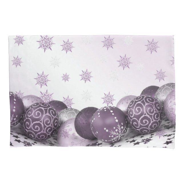 Funda De Cojín Navidades Fiesta Pink Purple Ornamakes Snowflakes (Anverso)