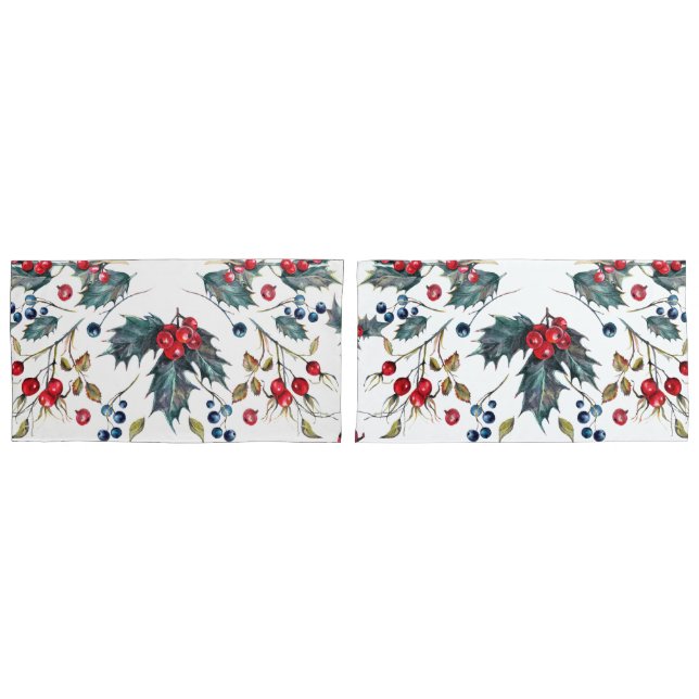 Funda De Cojín Navidades Holly y Berries Pillowcase (Anverso - Set)