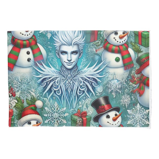 Funda De Cojín navidades jack frost y snowman (Anverso)