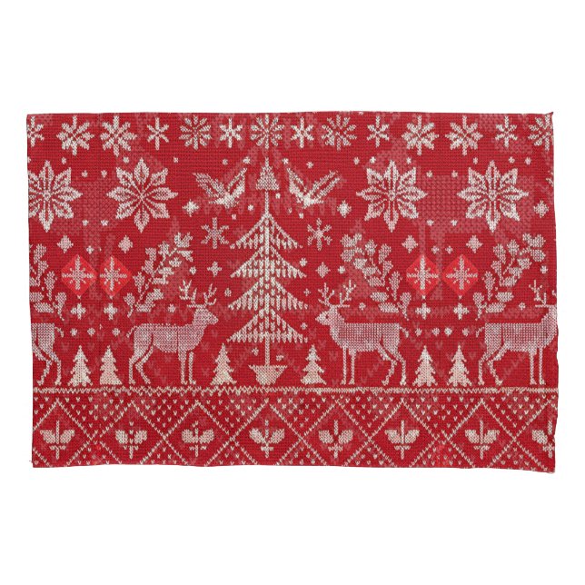 Funda De Cojín Navidades nórdicos bordados (Anverso)