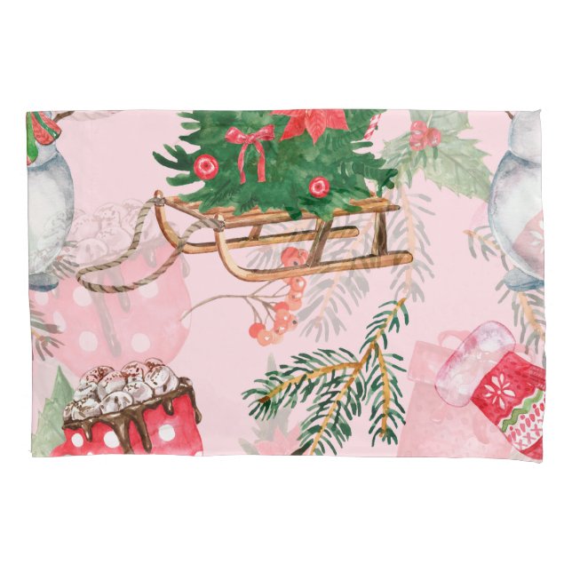 Funda De Cojín Navidades Patrón de Snowman Seamless. (Anverso)