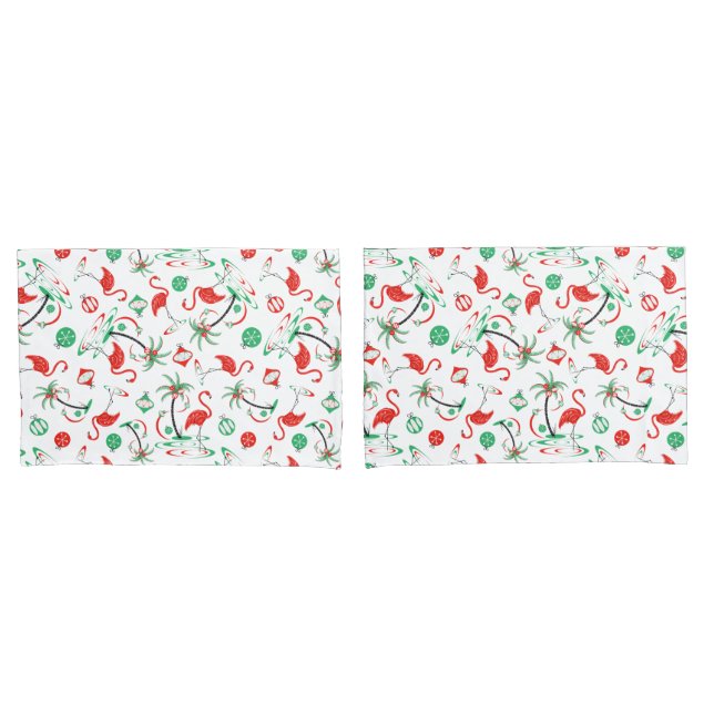 Funda De Cojín Navidades rojos Flamingo Conjunto de almohadas múl (Anverso - Set)