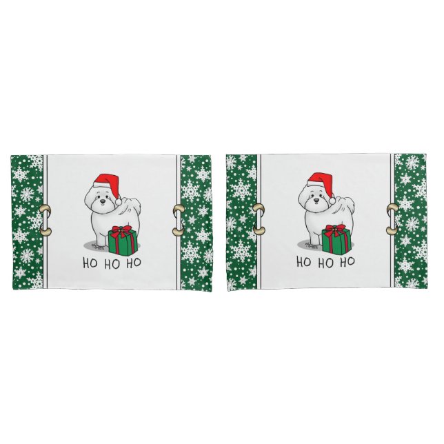 Funda De Cojín Navidades Santa Bichon Frise Dog Cute (Anverso - Set)