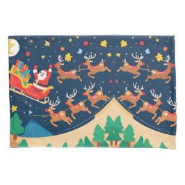 Funda De Cojín Navidades Santa Reindeer Vienen A La Ciudad