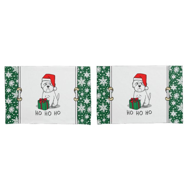 Funda De Cojín Navidades Santa West Highland White Terrier Westie (Anverso - Set)