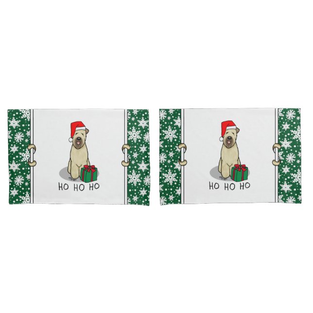 Funda De Cojín Navidades Santa Wheaten Terrier (trigo 1b2) (Anverso - Set)
