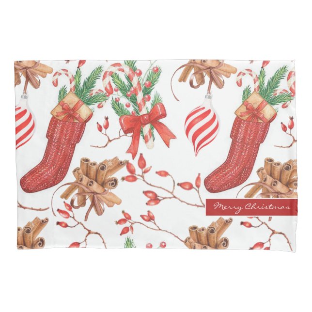 Funda De Cojín Navidades Scents Cinnamon and Peppermint Pattern (Anverso)