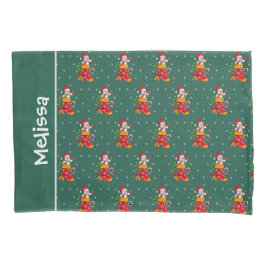 Funda De Cojín Navidades Snowman Patrón Red Green Custom Name