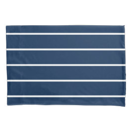 Funda De Cojín Navy Dark Blue Stripes Pillowcase