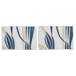 Funda De Cojín Navy y beige abstractos contemporáneos - Elegante 