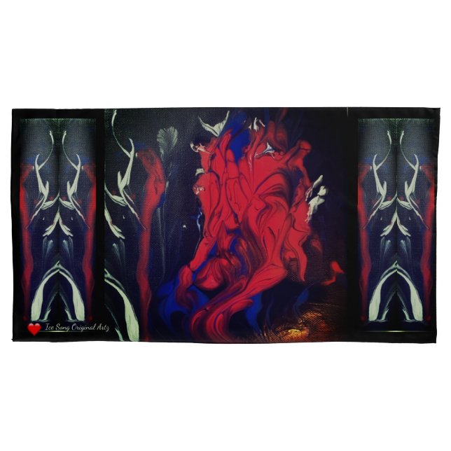 Funda De Cojín Negrita azul rojo blanco negrita Resumen (Anverso-izquierdo)