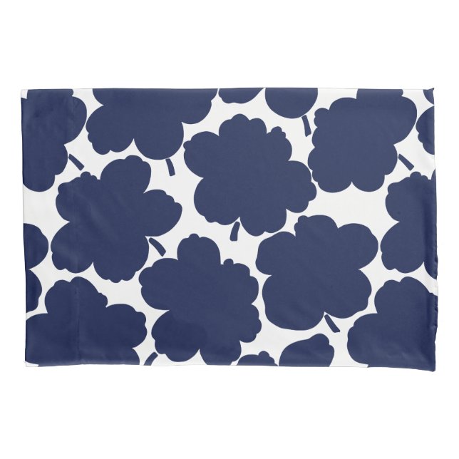 Funda De Cojín Negrita Florencia Monocromo Naval Blanco (Anverso)