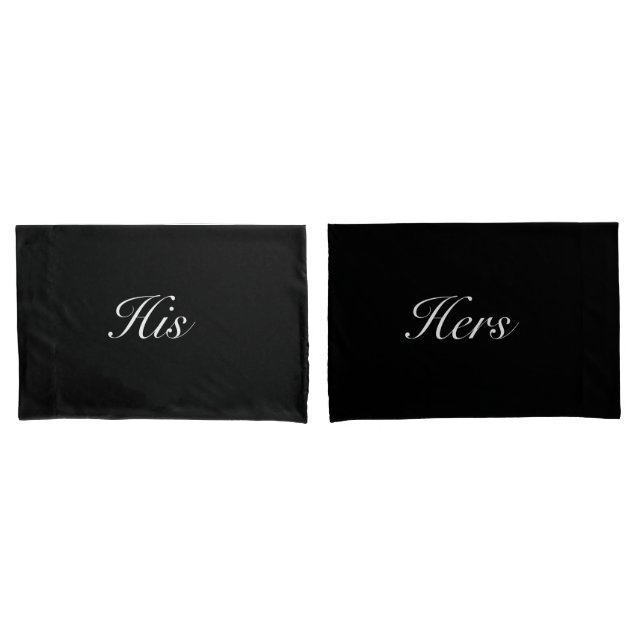 Funda De Cojín Negro Blanco Moderno Para Él y Ella  (Anverso - Set)