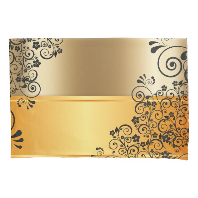 Funda De Cojín Negro floral (Anverso)