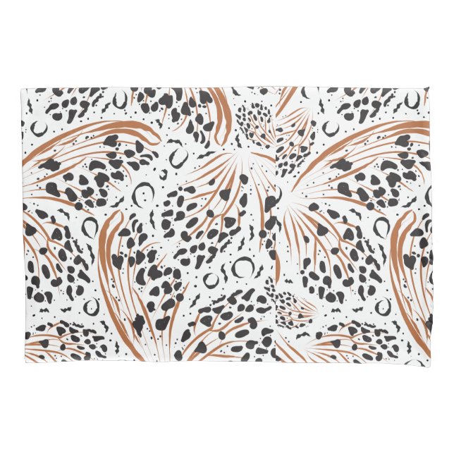 Funda De Cojín Negro, marrón, blanco moderno (Anverso-izquierdo)