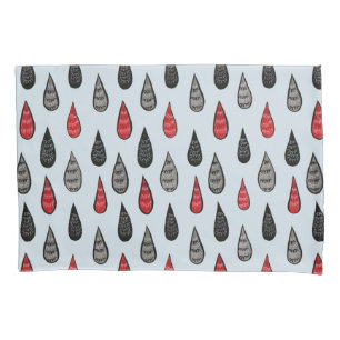 Funda De Cojín Negro rojo extraño del modelo de la lluvia y de la