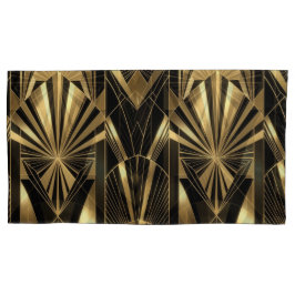 Funda De Cojín Neo Art Deco Black Gold Geometric Gatsby 