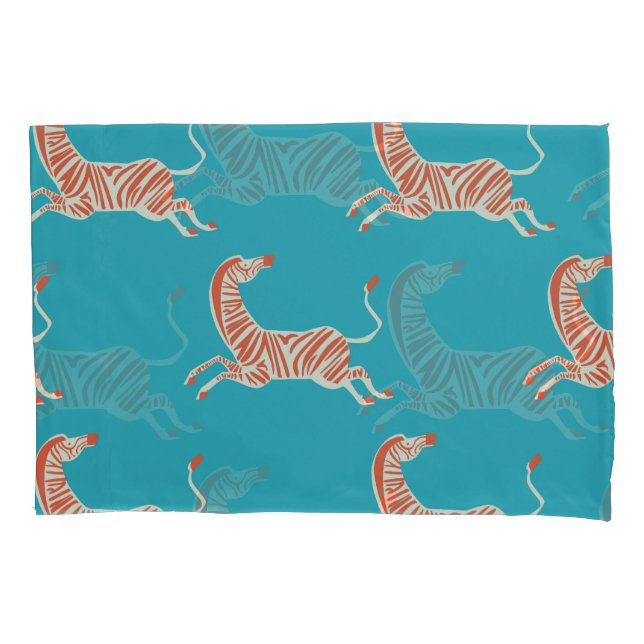 Funda De Cojín Neon Zebra: Retro Colorful Seamless (Anverso)