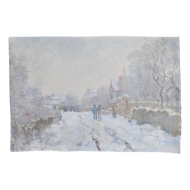 Funda De Cojín Nieve en Argenteuil (por Claude Monet) (Anverso)