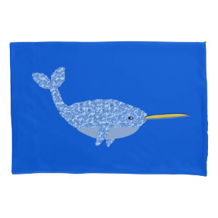 Funda De Cojín Niño Azul lindo Narwhal Patterado