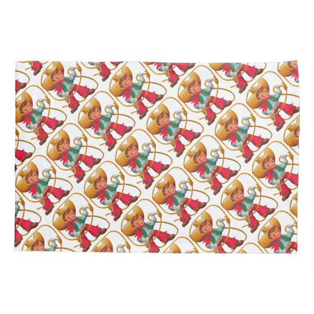 Funda De Cojín Niño retro niño vago occidental (Reverso)