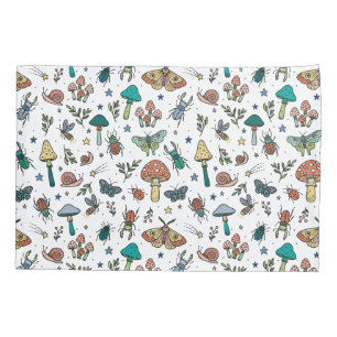 Funda De Cojín Niños Bugs Forestales y Hongos
