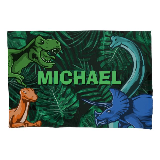Funda De Cojín Niños dinosaurios Dino Jurassic Trex Boy personali (Anverso)