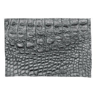 Funda De Cojín Noir cocodrilo: Mistique de cuero negro