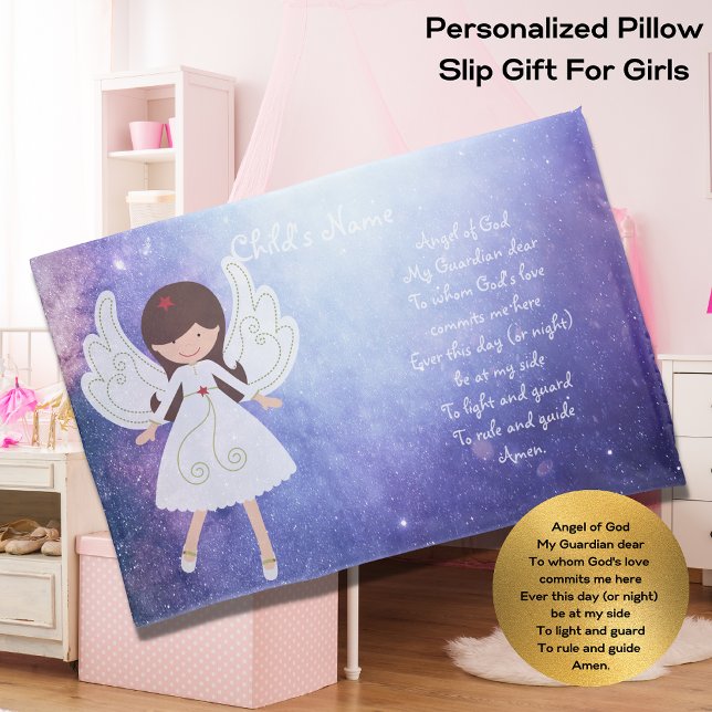 Funda De Cojín Nombran 4 a Angel Bedtime Prayer, el Guardián Cató (Subido por el creador)