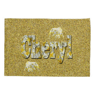 Funda De Cojín Nombre De Cheryl Con Flores Frangipani,