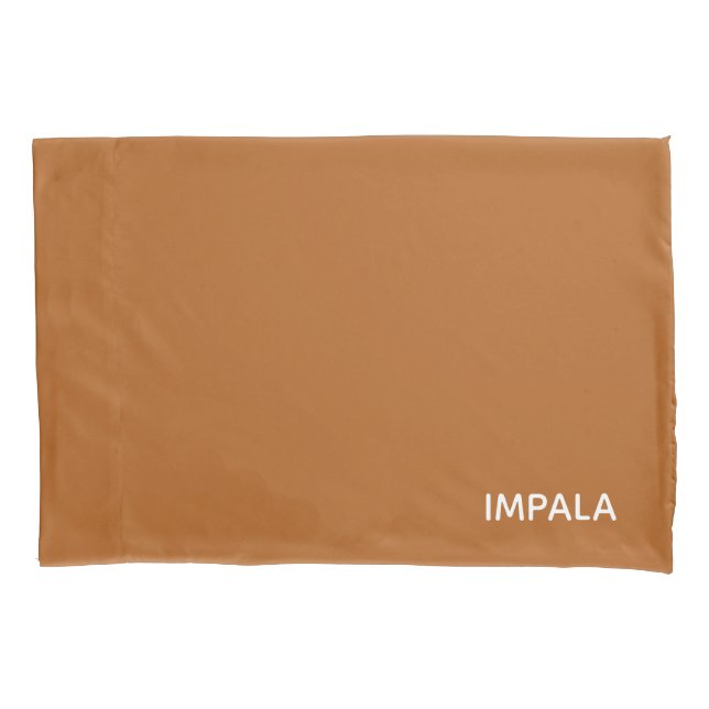 Funda De Cojín Nombre de color marrón de Impala (Anverso)