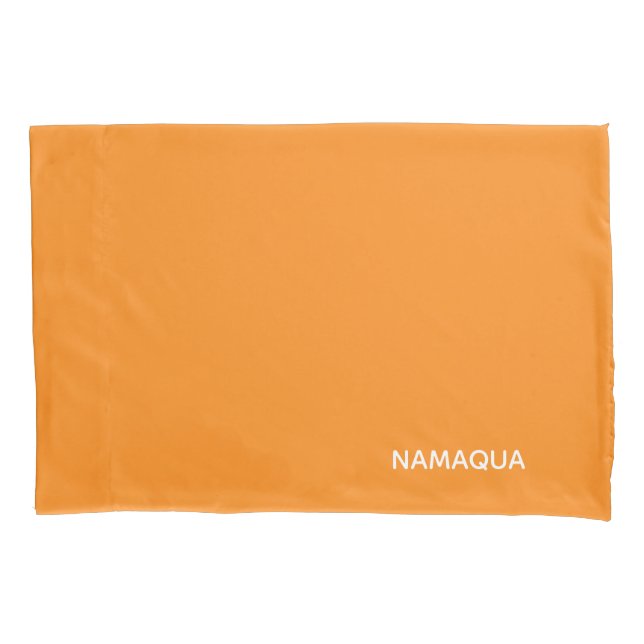 Funda De Cojín Nombre de color naranja de Namaqua (Anverso)