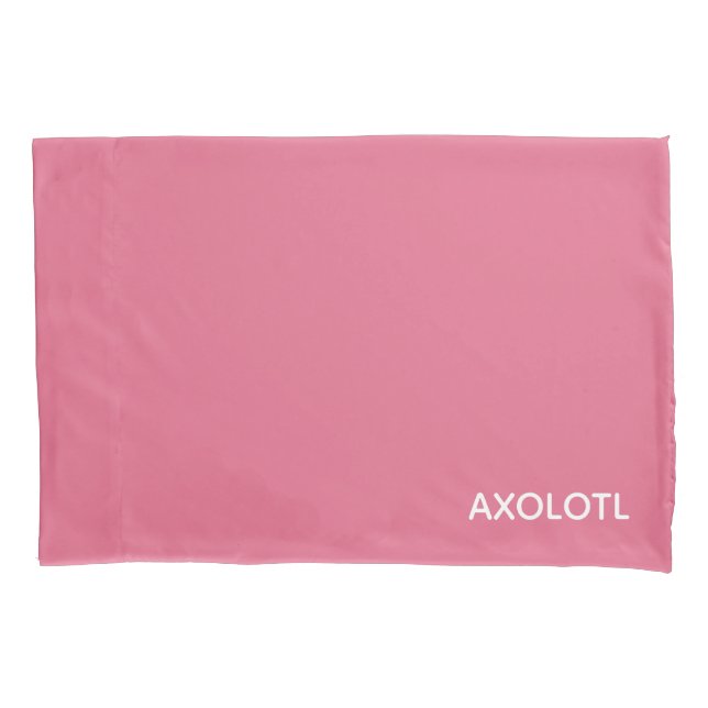 Funda De Cojín Nombre de color rosa Axolotl (Anverso)