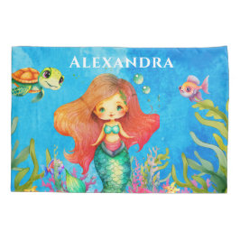 Funda De Cojín Nombre de monograma corto Sirena costera