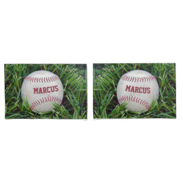Funda De Cojín Nombre en el béisbol en la hierba