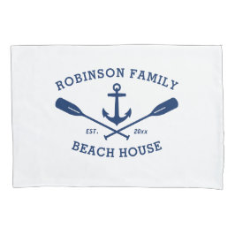 Funda De Cojín Nombre Familiar Casa Náutica Barco Ancla Oars