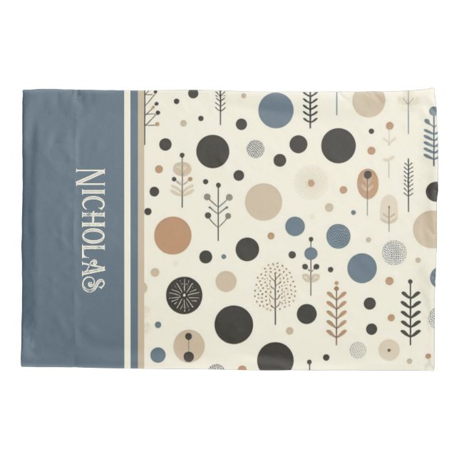 Funda De Cojín Nombre personalizado abstracto de Woodland (Reverso-Izquierdo)