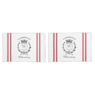 Funda De Cojín Nombre personalizado de cinta roja francesa estilo