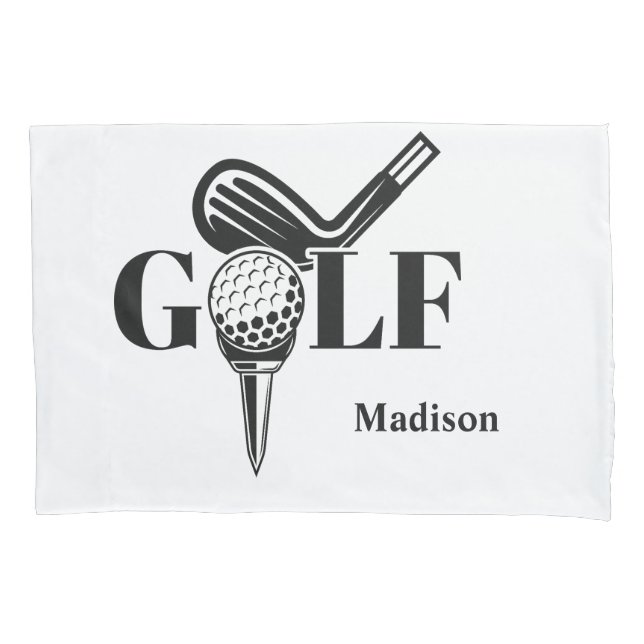 Funda De Cojín Nombre Personalizado de Golf (Anverso)