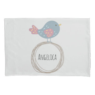 Funda De Cojín Nombre personalizado de pájaro