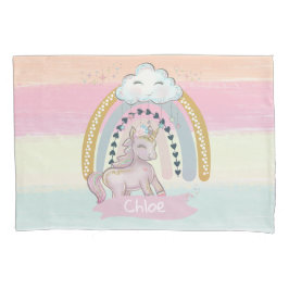 Funda De Cojín Nombre personalizado del Chica 🦄 Rainbow Unicorn