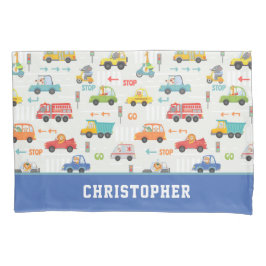 Funda De Cojín Nombre personalizado del patrón de coche de transp