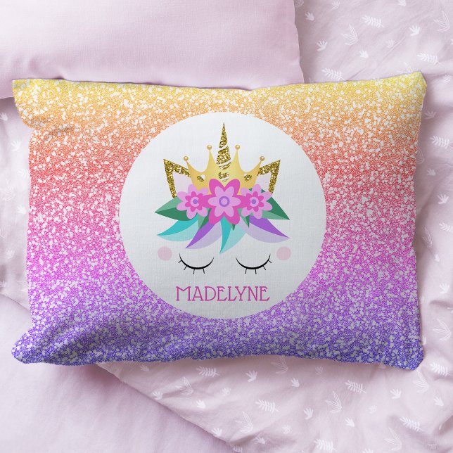 Funda De Cojín Nombre personalizado del Purpurina arcoiris de la  (Subido por el creador)