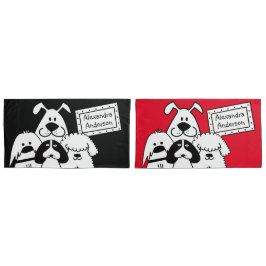 Funda De Cojín Nombre personalizado Doodles de perro de corte